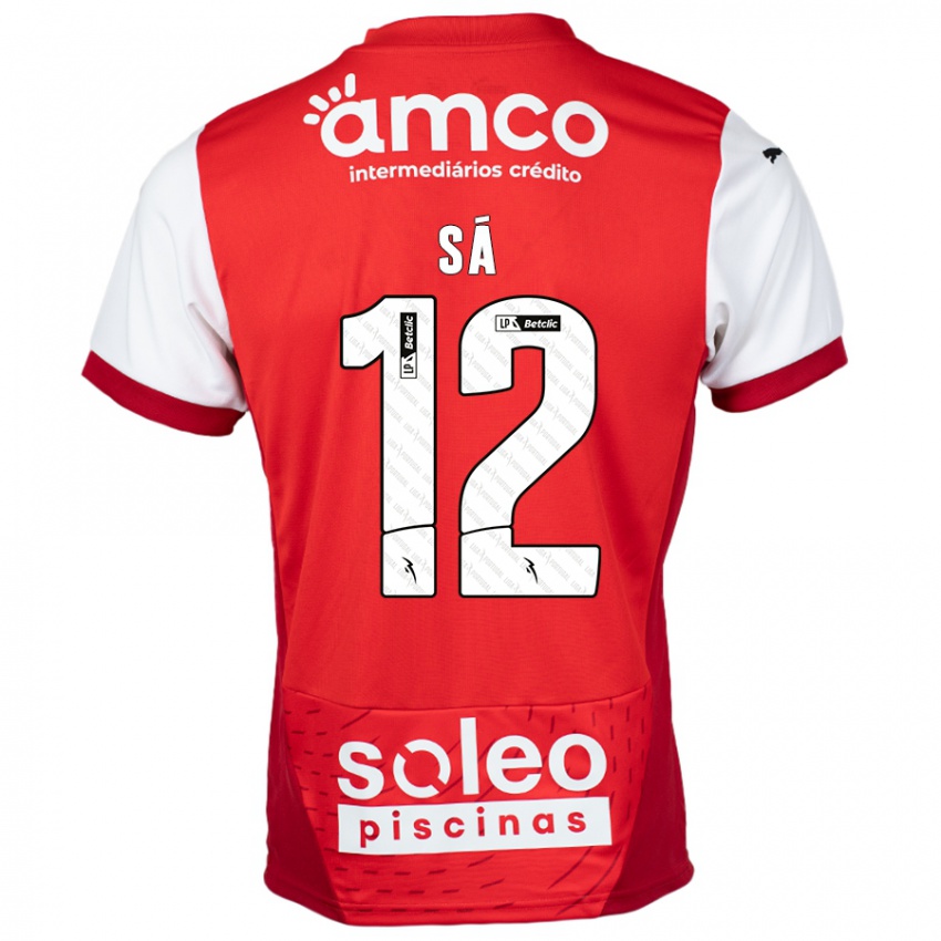 Niño Camiseta Tiago Sá #12 Rojo Blanco 1ª Equipación 2024/25 La Camisa