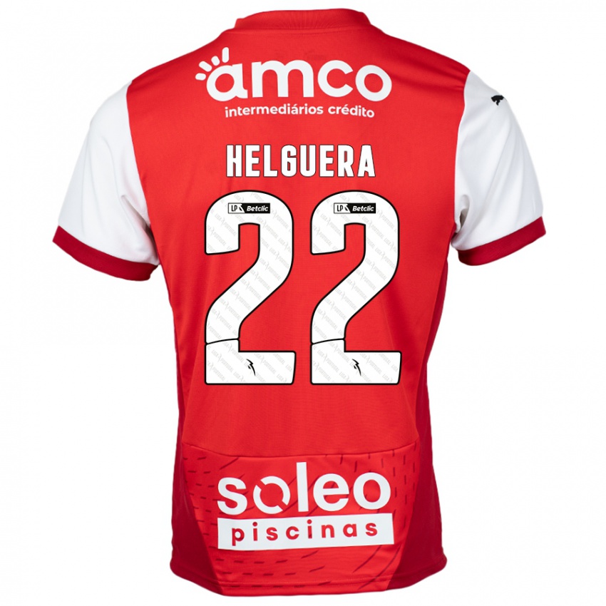 Niño Camiseta Thiago Helguera #22 Rojo Blanco 1ª Equipación 2024/25 La Camisa