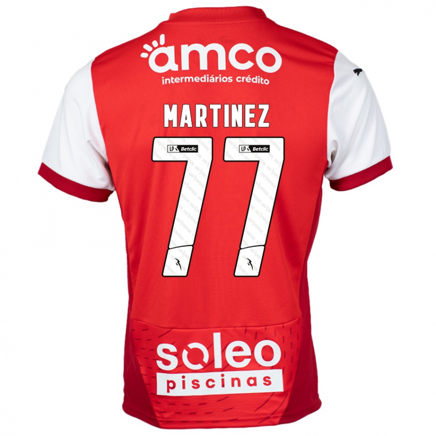 Niño Camiseta Gabri Martínez #77 Rojo Blanco 1ª Equipación 2024/25 La Camisa