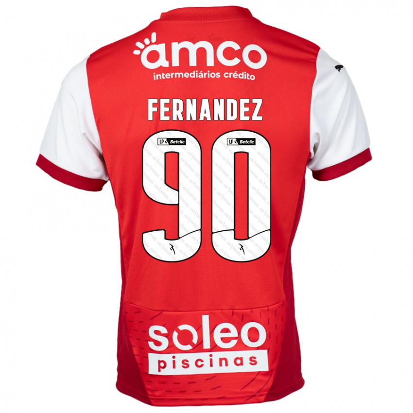 Niño Camiseta Roberto Fernández #90 Rojo Blanco 1ª Equipación 2024/25 La Camisa