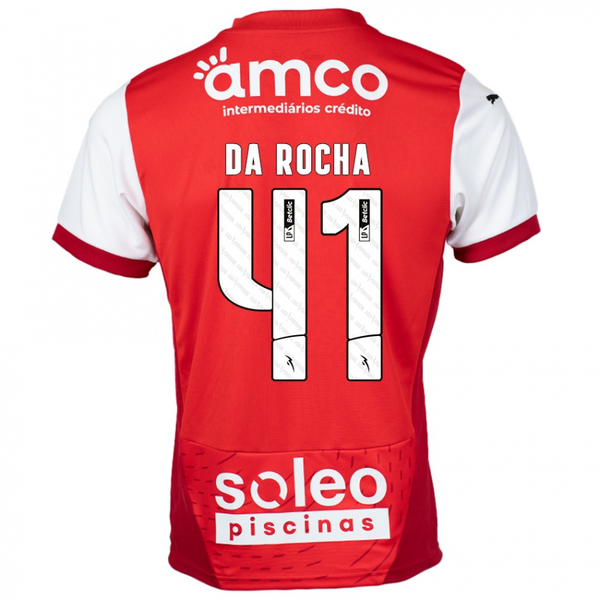 Niño Camiseta Yanis Da Rocha #41 Rojo Blanco 1ª Equipación 2024/25 La Camisa