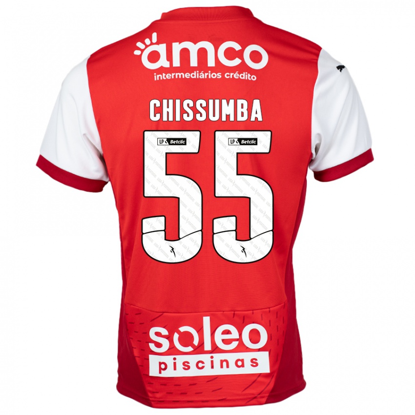 Niño Camiseta Chissumba #55 Rojo Blanco 1ª Equipación 2024/25 La Camisa