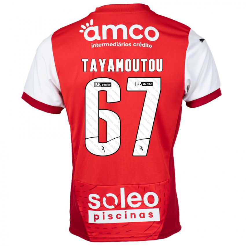 Niño Camiseta Enzo Tayamoutou #67 Rojo Blanco 1ª Equipación 2024/25 La Camisa