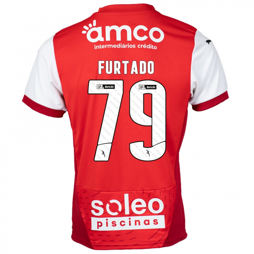 Niño Camiseta Rúben Furtado #79 Rojo Blanco 1ª Equipación 2024/25 La Camisa