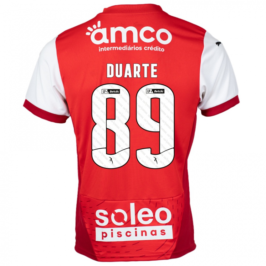 Niño Camiseta Afonso Duarte #89 Rojo Blanco 1ª Equipación 2024/25 La Camisa