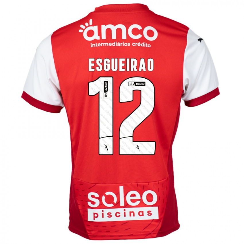 Niño Camiseta Íris Esgueirão #12 Rojo Blanco 1ª Equipación 2024/25 La Camisa