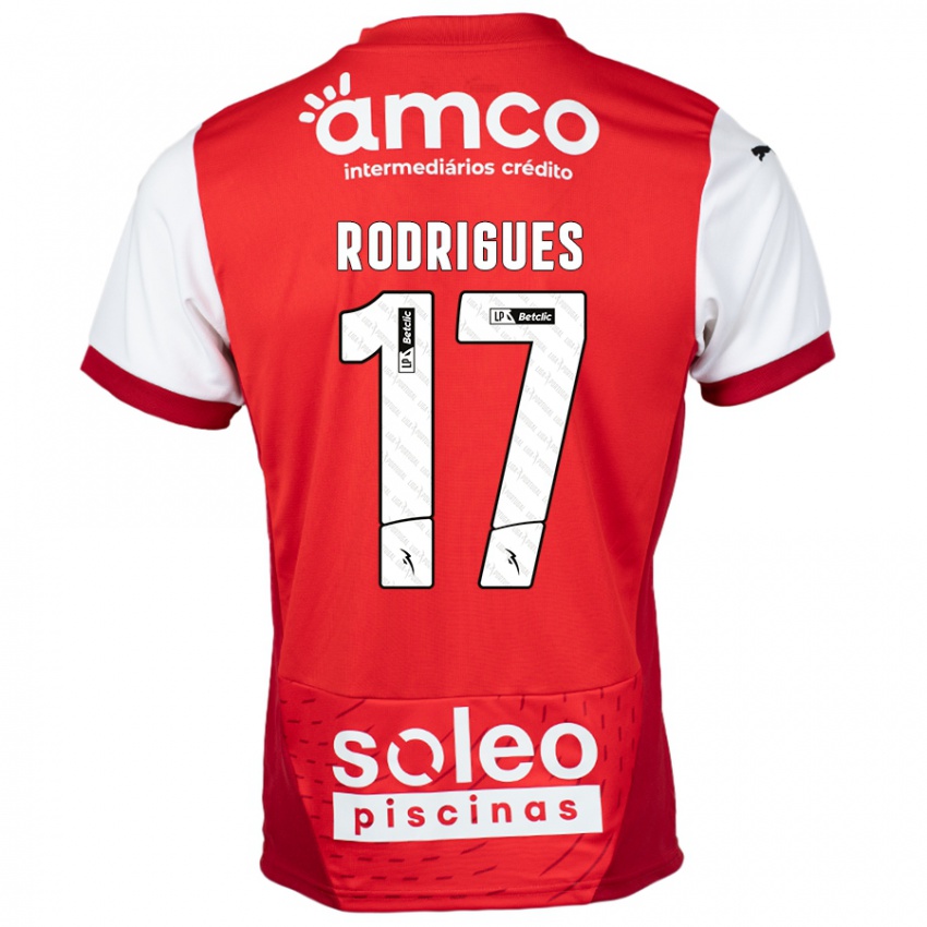 Niño Camiseta Tânia Rodrigues #17 Rojo Blanco 1ª Equipación 2024/25 La Camisa