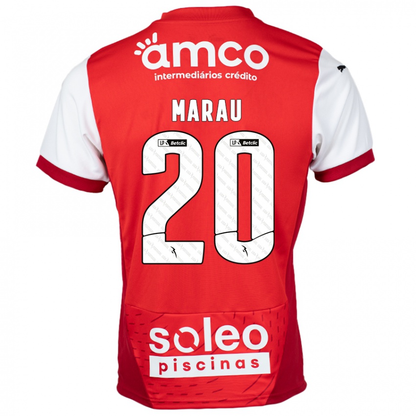 Niño Camiseta Madalena Marau #20 Rojo Blanco 1ª Equipación 2024/25 La Camisa