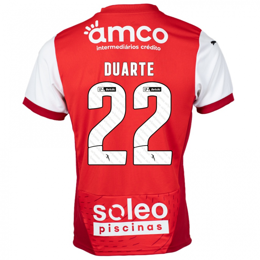 Niño Camiseta Vânia Duarte #22 Rojo Blanco 1ª Equipación 2024/25 La Camisa