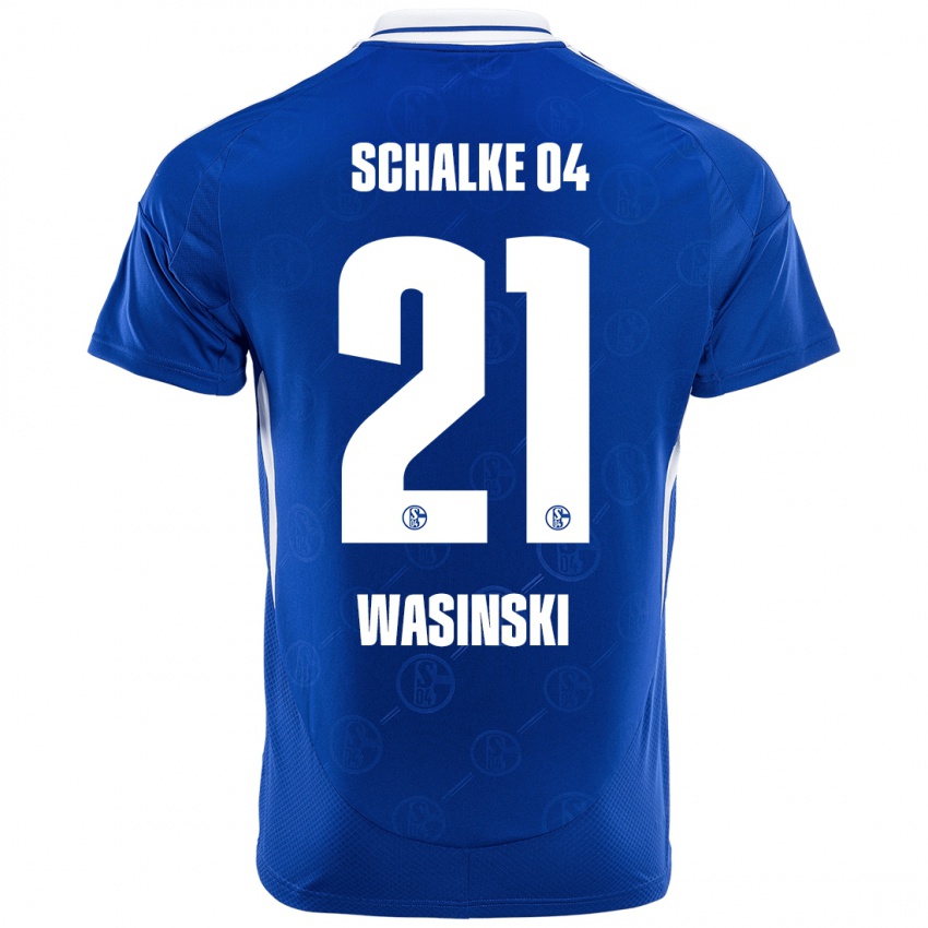 Niño Camiseta Martin Wasinski #21 Azul Real 1ª Equipación 2024/25 La Camisa