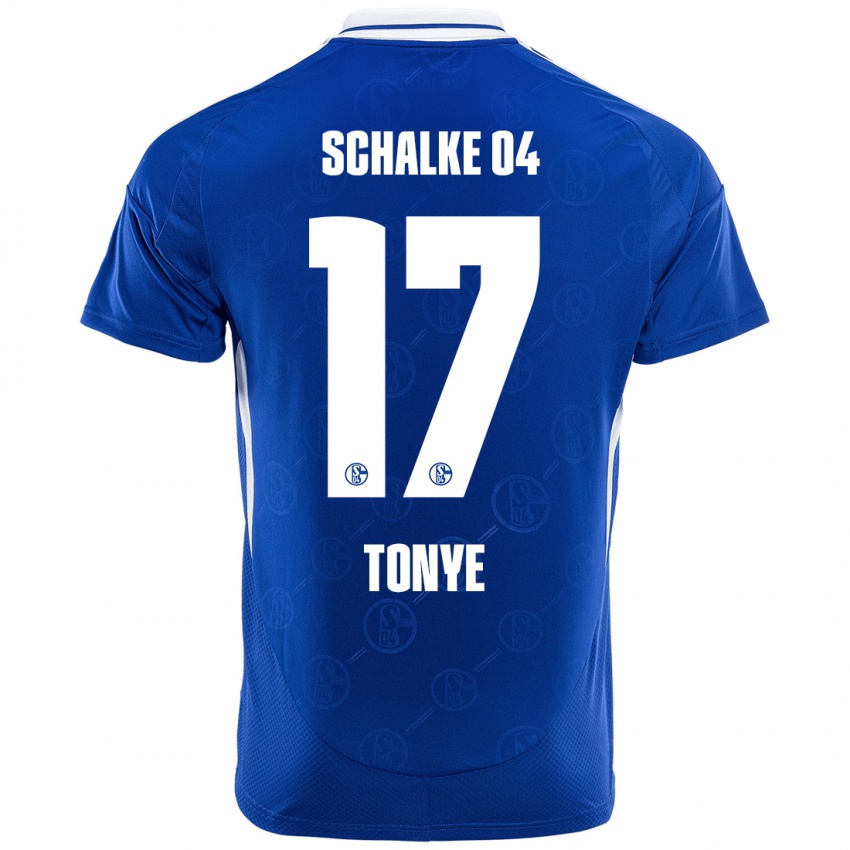 Niño Camiseta Yannick Tonye #17 Azul Real 1ª Equipación 2024/25 La Camisa