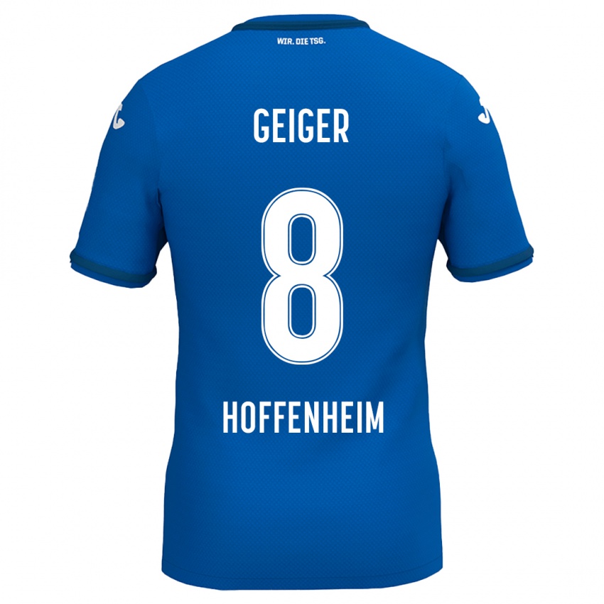 Niño Camiseta Dennis Geiger #8 Azul Real 1ª Equipación 2024/25 La Camisa