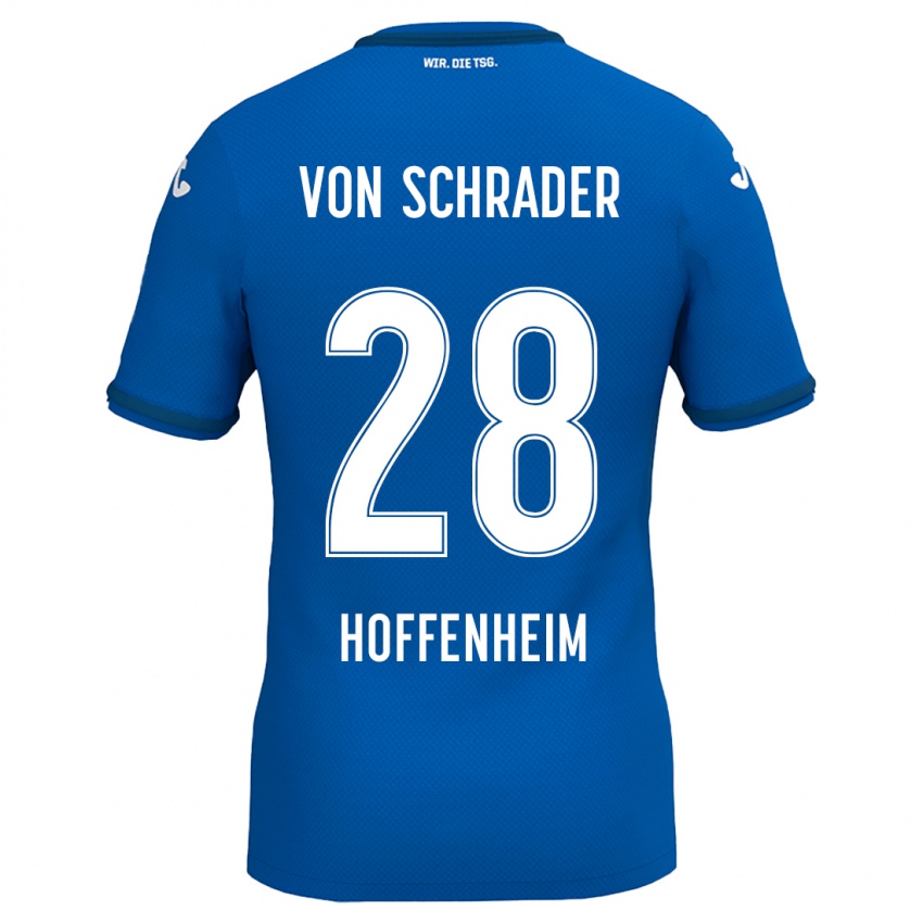 Niño Camiseta Lina Von Schrader #28 Azul Real 1ª Equipación 2024/25 La Camisa