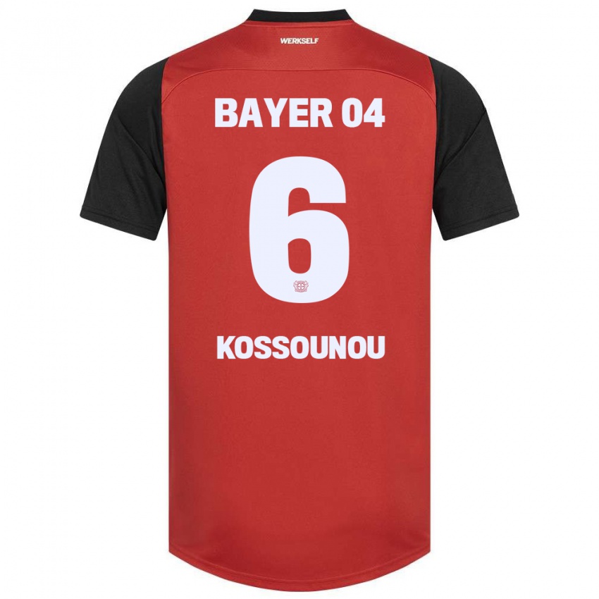 Niño Camiseta Odilon Kossounou #6 Rojo Negro 1ª Equipación 2024/25 La Camisa