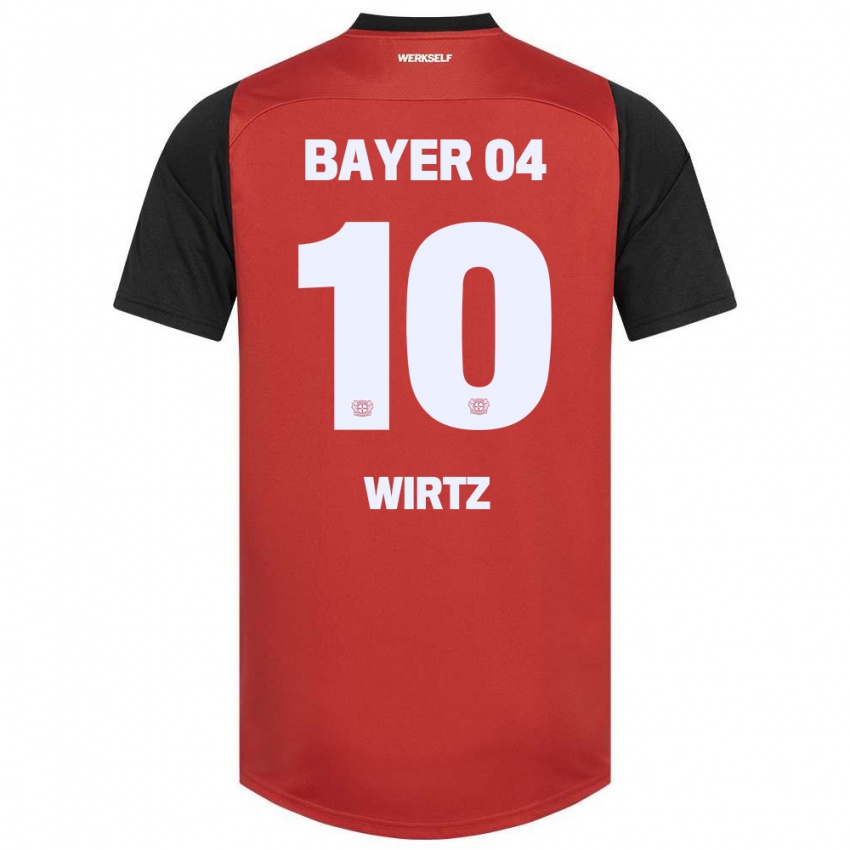 Niño Camiseta Florian Wirtz #10 Rojo Negro 1ª Equipación 2024/25 La Camisa