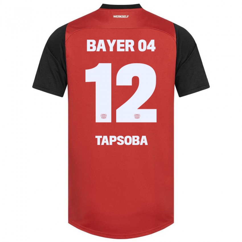 Niño Camiseta Edmond Tapsoba #12 Rojo Negro 1ª Equipación 2024/25 La Camisa