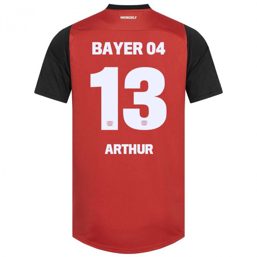 Niño Camiseta Arthur #13 Rojo Negro 1ª Equipación 2024/25 La Camisa