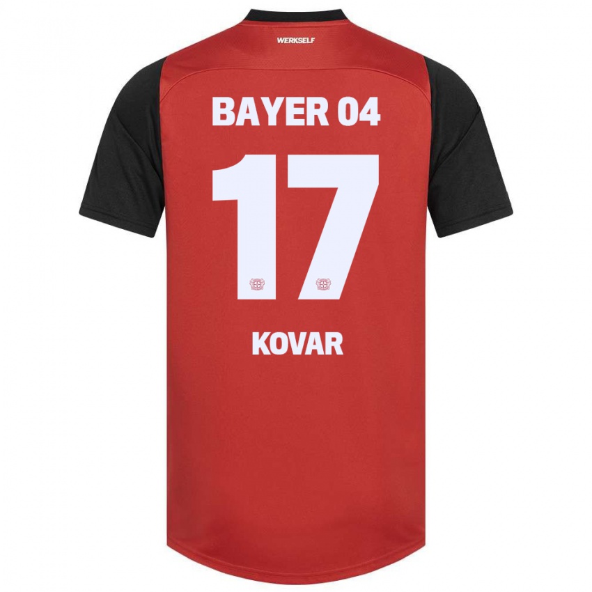 Niño Camiseta Matej Kovar #17 Rojo Negro 1ª Equipación 2024/25 La Camisa