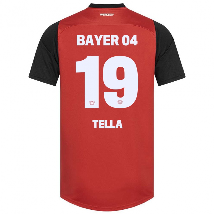 Niño Camiseta Nathan Tella #19 Rojo Negro 1ª Equipación 2024/25 La Camisa