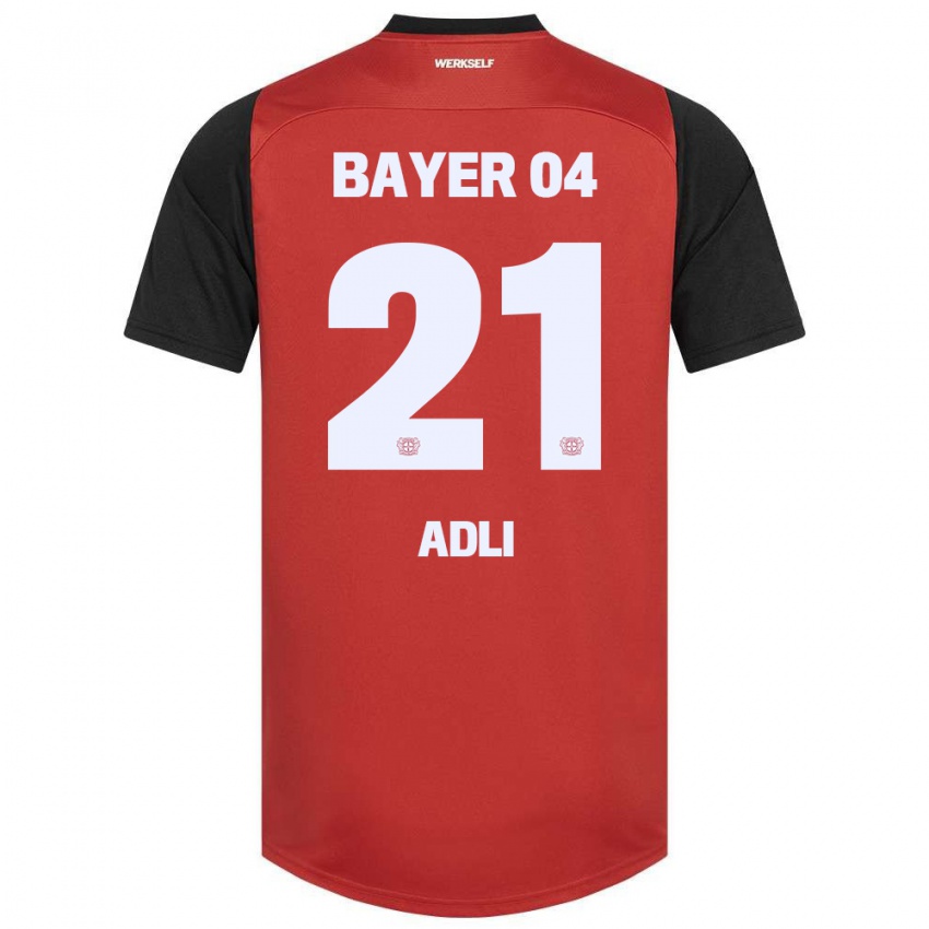 Niño Camiseta Amine Adli #21 Rojo Negro 1ª Equipación 2024/25 La Camisa