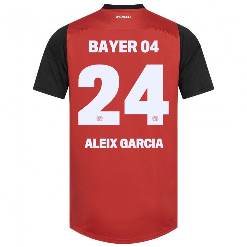 Niño Camiseta Aleix García #24 Rojo Negro 1ª Equipación 2024/25 La Camisa