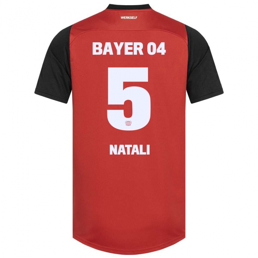 Niño Camiseta Andrea Natali #5 Rojo Negro 1ª Equipación 2024/25 La Camisa