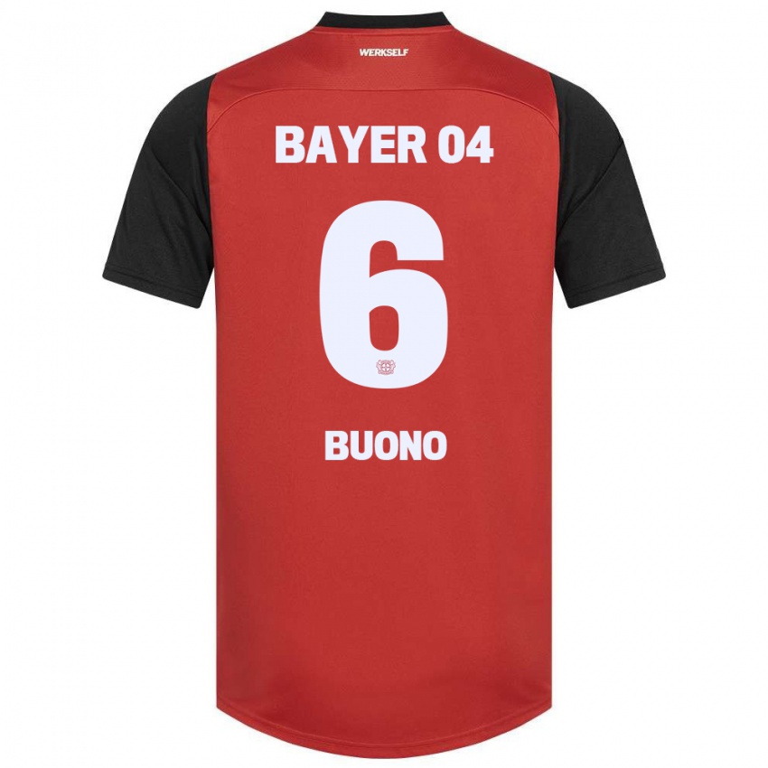 Niño Camiseta Francesco Buono #6 Rojo Negro 1ª Equipación 2024/25 La Camisa