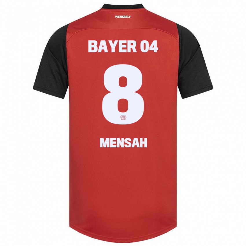 Niño Camiseta Naba Mensah #8 Rojo Negro 1ª Equipación 2024/25 La Camisa