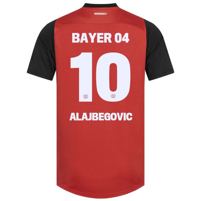 Niño Camiseta Kerim Alajbegovic #10 Rojo Negro 1ª Equipación 2024/25 La Camisa