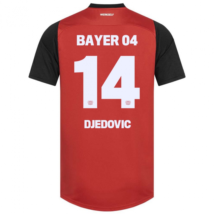 Niño Camiseta Melis Djedovic #14 Rojo Negro 1ª Equipación 2024/25 La Camisa