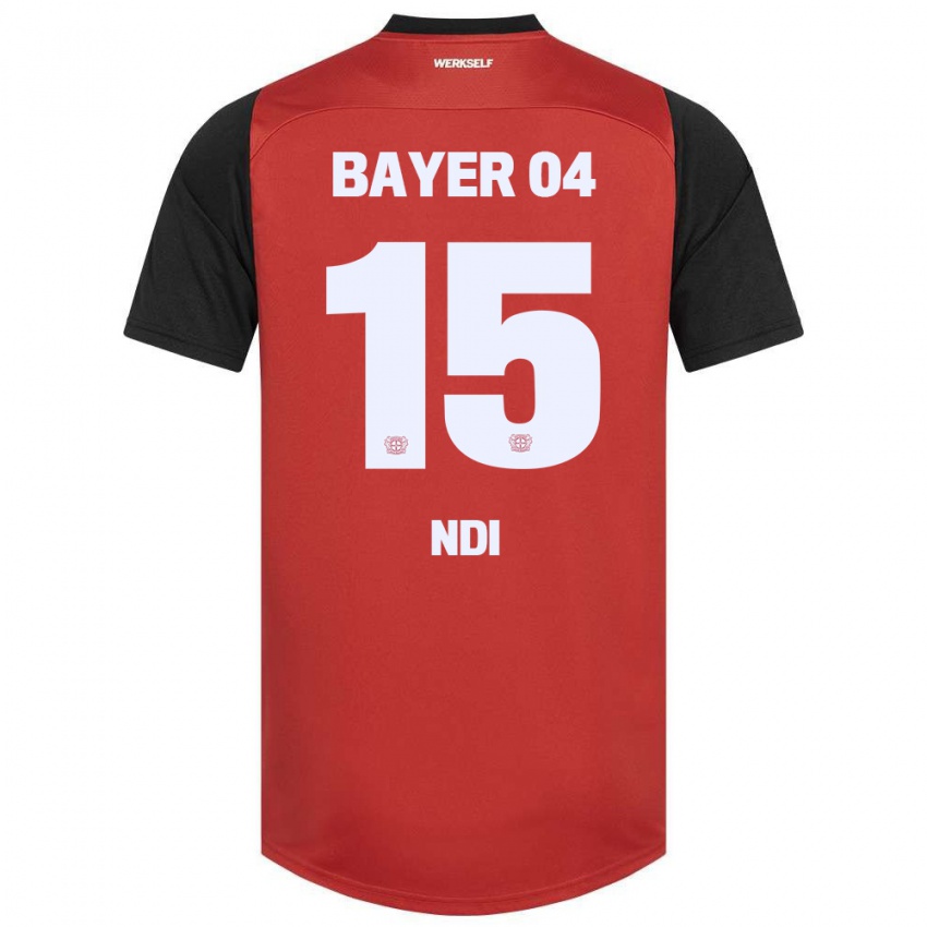 Niño Camiseta Bradley Ndi #15 Rojo Negro 1ª Equipación 2024/25 La Camisa