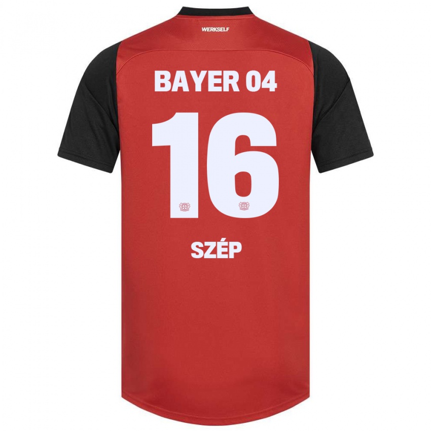 Niño Camiseta Márton Szép #16 Rojo Negro 1ª Equipación 2024/25 La Camisa