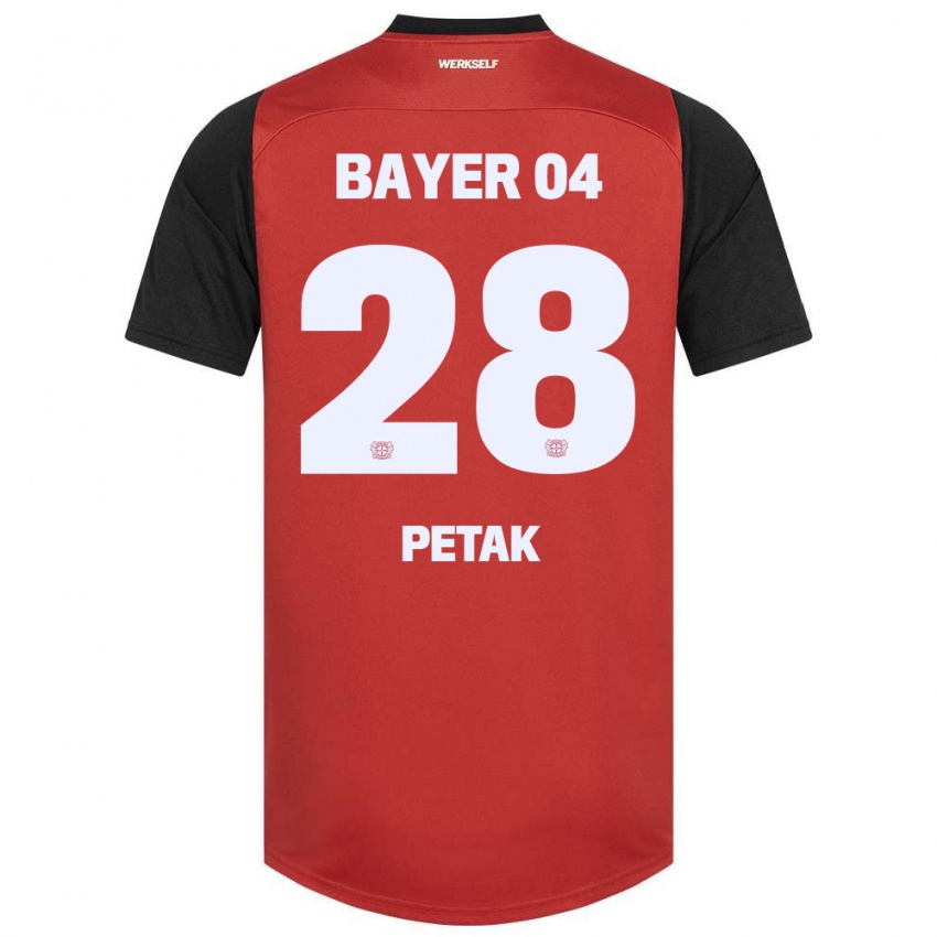 Niño Camiseta Raoul Petak #28 Rojo Negro 1ª Equipación 2024/25 La Camisa