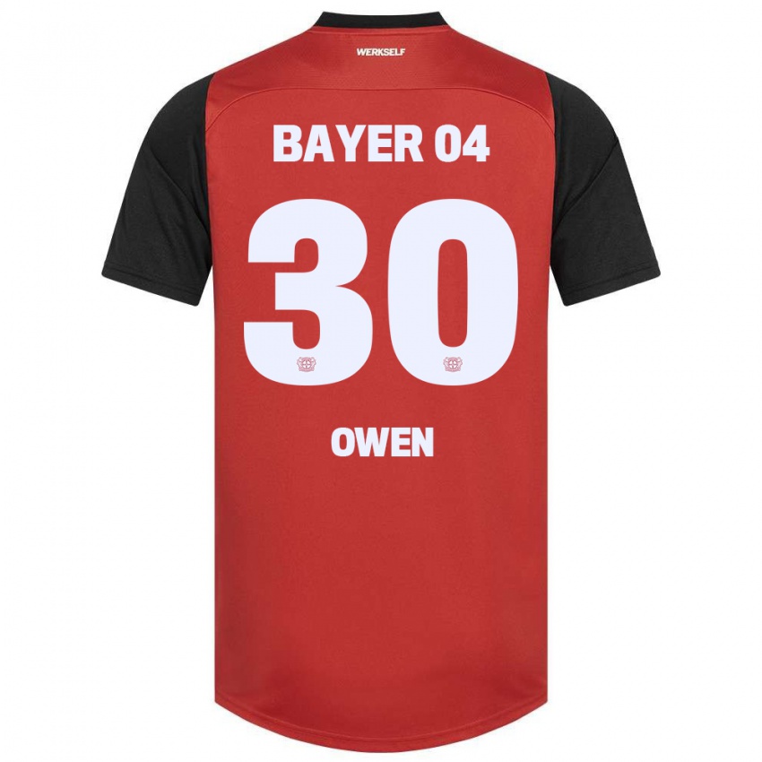 Niño Camiseta Emmanuel Owen #30 Rojo Negro 1ª Equipación 2024/25 La Camisa