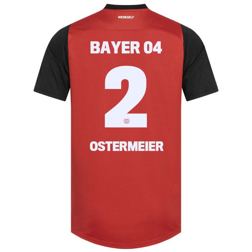 Niño Camiseta Selina Ostermeier #2 Rojo Negro 1ª Equipación 2024/25 La Camisa