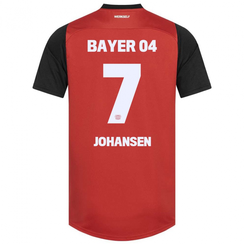 Niño Camiseta Cecilie Johansen #7 Rojo Negro 1ª Equipación 2024/25 La Camisa