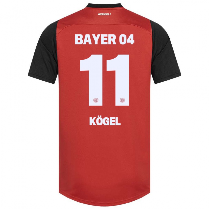 Niño Camiseta Kristin Kögel #11 Rojo Negro 1ª Equipación 2024/25 La Camisa