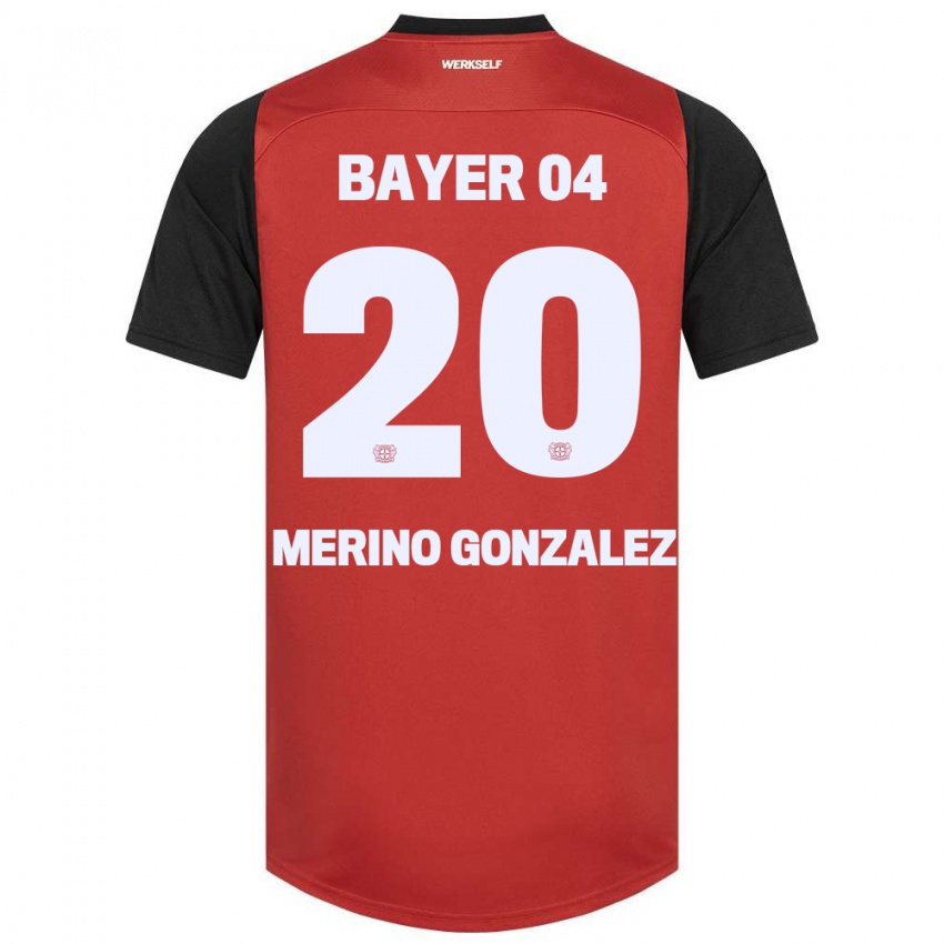 Niño Camiseta Estrella Merino Gonzalez #20 Rojo Negro 1ª Equipación 2024/25 La Camisa