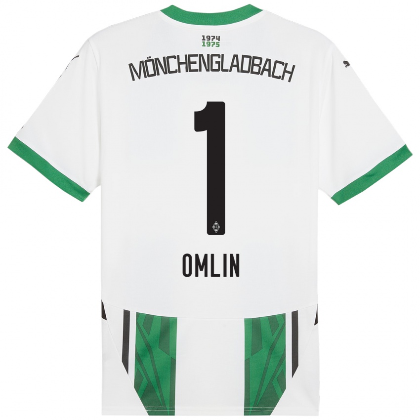 Niño Camiseta Jonas Omlin #1 Blanco Verde 1ª Equipación 2024/25 La Camisa