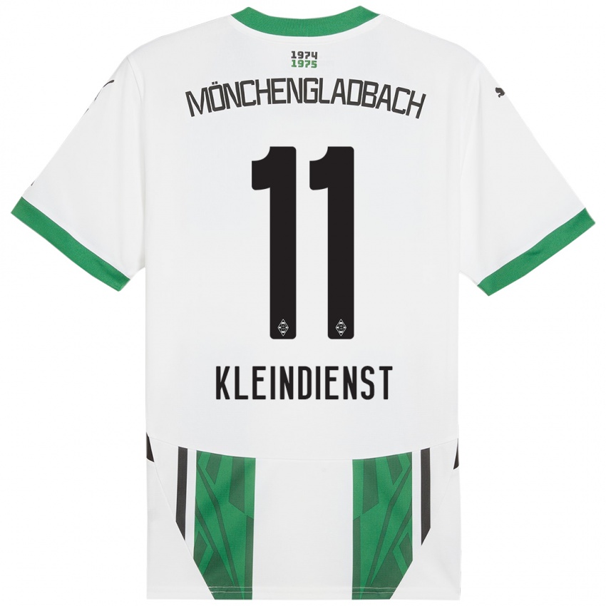 Niño Camiseta Tim Kleindienst #11 Blanco Verde 1ª Equipación 2024/25 La Camisa