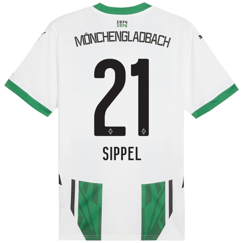 Niño Camiseta Tobias Sippel #21 Blanco Verde 1ª Equipación 2024/25 La Camisa