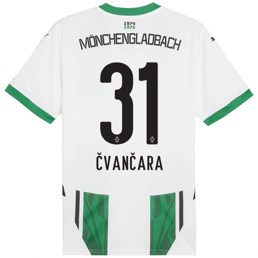 Niño Camiseta Tomas Cvancara #31 Blanco Verde 1ª Equipación 2024/25 La Camisa