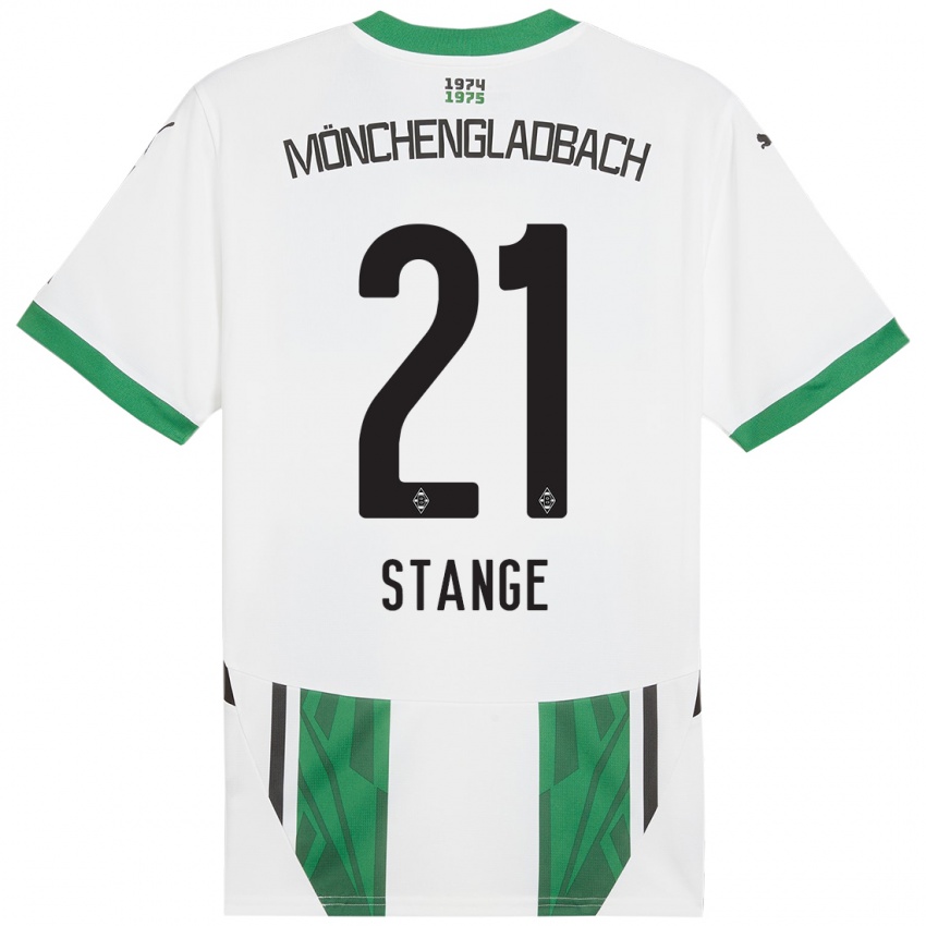 Niño Camiseta Veit Stange #21 Blanco Verde 1ª Equipación 2024/25 La Camisa