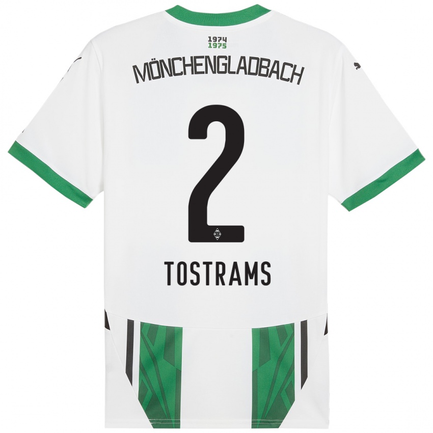 Niño Camiseta Eva Tostrams #2 Blanco Verde 1ª Equipación 2024/25 La Camisa