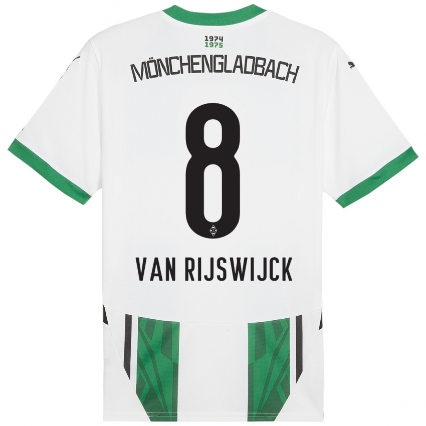 Niño Camiseta Britt Van Rijswijck #8 Blanco Verde 1ª Equipación 2024/25 La Camisa