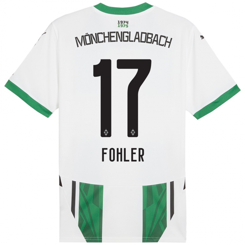 Niño Camiseta Selma Fohler #17 Blanco Verde 1ª Equipación 2024/25 La Camisa