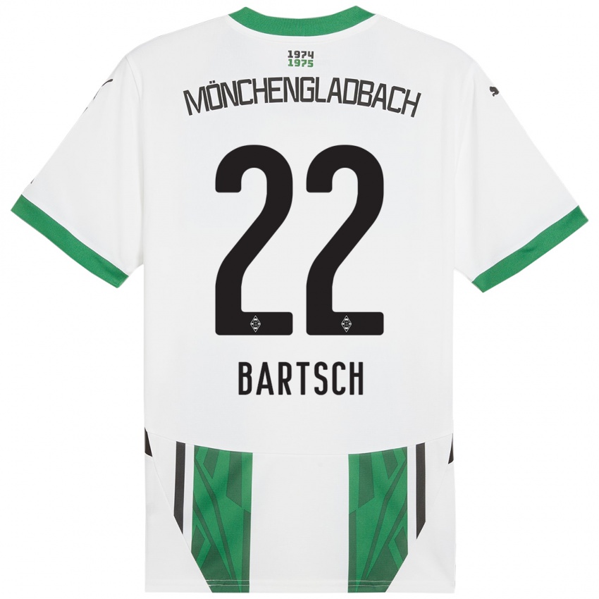 Niño Camiseta Kristina Bartsch #22 Blanco Verde 1ª Equipación 2024/25 La Camisa