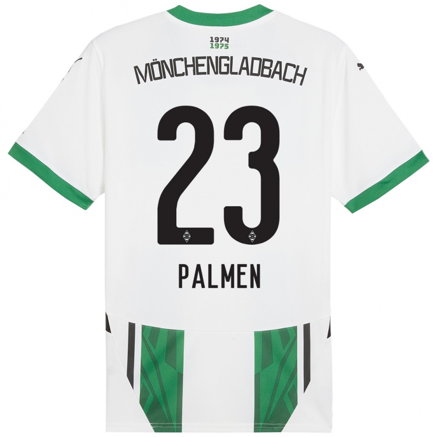 Niño Camiseta Luisa Palmen #23 Blanco Verde 1ª Equipación 2024/25 La Camisa