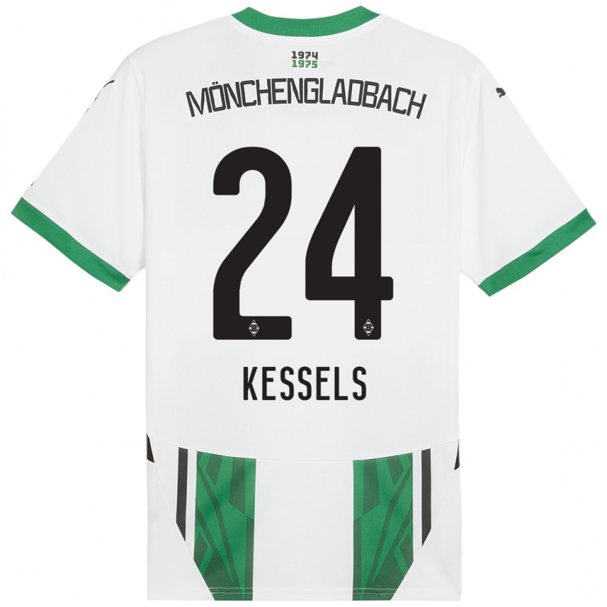 Niño Camiseta Imke Kessels #24 Blanco Verde 1ª Equipación 2024/25 La Camisa