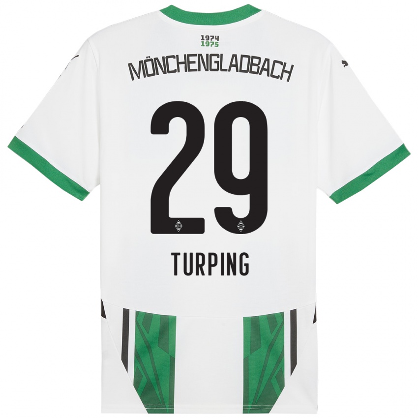 Niño Camiseta Selim Turping #29 Blanco Verde 1ª Equipación 2024/25 La Camisa